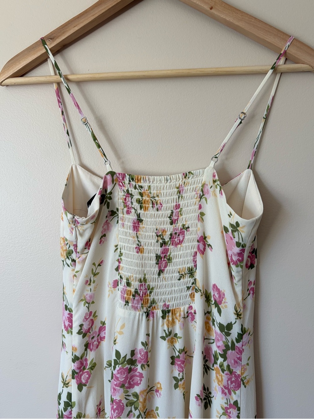 NEW Reformation Milica Midi Dress Posy Cream Pink Floral | US 6 UK 10 - Picture 9 of 16